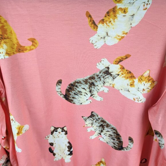Pixie Lady Light Pink Cat/Kitten Long Sleeve Top 1X - Picture 2 of 8